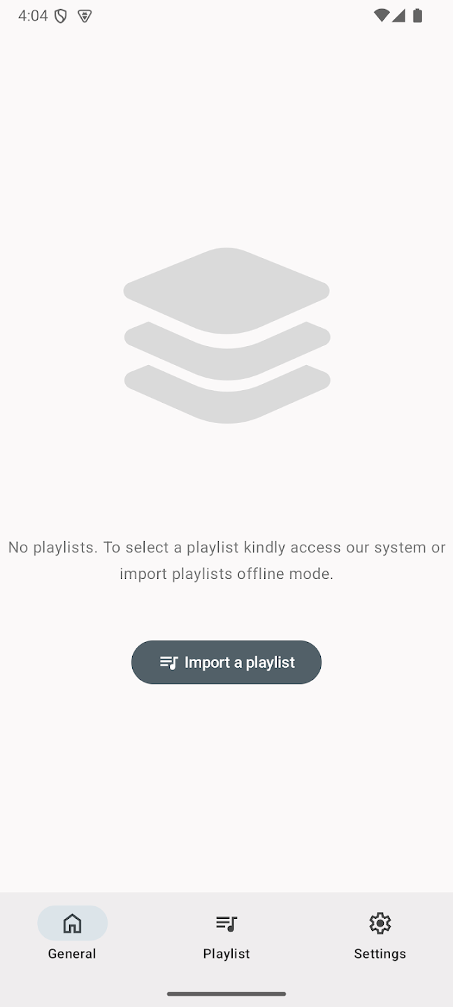 OTTPlayer playlist screen on Android